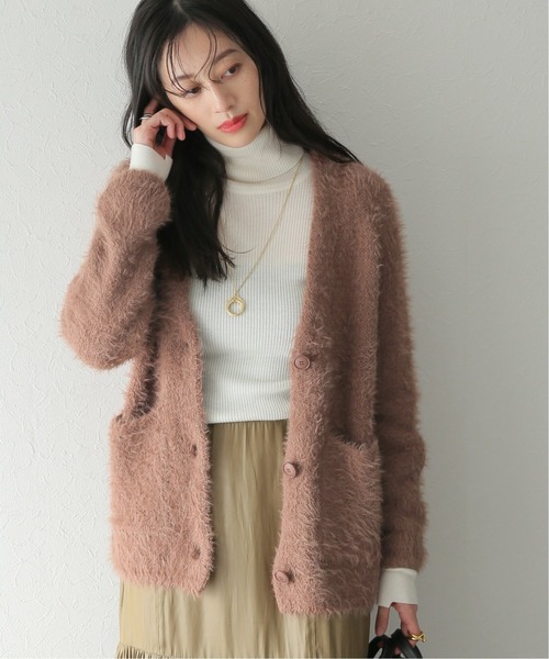 JOURNAL STANDARD（ジャーナルスタンダード）の「ファーヤーンカーディガン（カーディガン/ボレロ・レディース・ピンク/キャメル・FREE）」の4枚目の写真