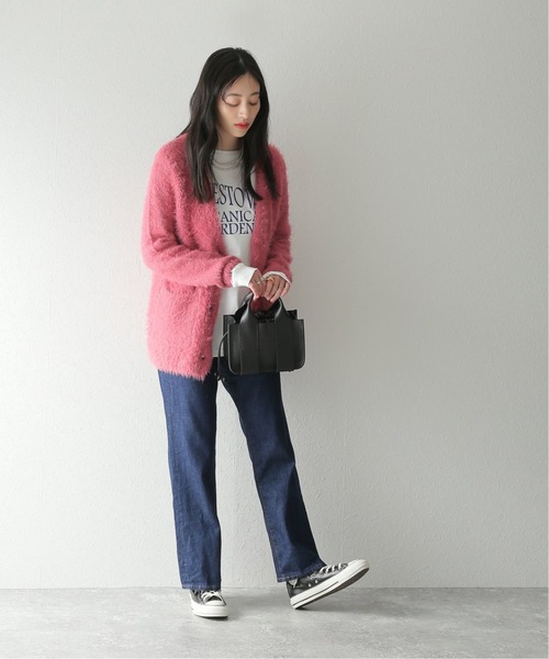 JOURNAL STANDARD（ジャーナルスタンダード）の「ファーヤーンカーディガン（カーディガン/ボレロ・レディース・ピンク/キャメル・FREE）」の6枚目の写真