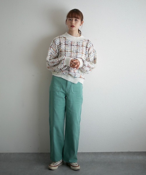 spoon store（スプーンストア）の「レインボー編み込みニット（ニット/セーター・レディース・ホワイト/ブラック・フリー）」の19枚目の写真