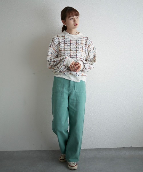 spoon store（スプーンストア）の「レインボー編み込みニット（ニット/セーター・レディース・ホワイト/ブラック・フリー）」の20枚目の写真