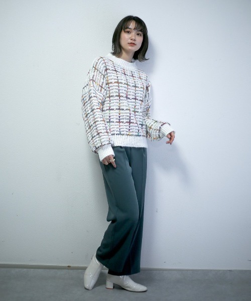 spoon store（スプーンストア）の「レインボー編み込みニット（ニット/セーター・レディース・ホワイト/ブラック・フリー）」の21枚目の写真