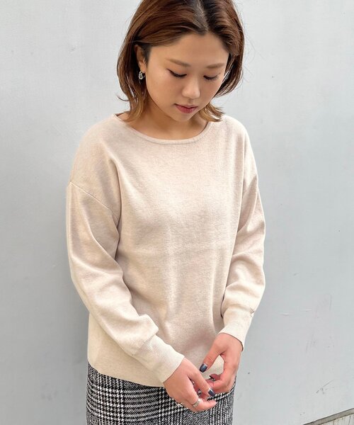 THE SHOP TK (ザ ショップ ティーケー )の「◆総針プルオーバーニット(ニット/セーター・レディース・ライトグレー/ブラック/ダークグリーン/オレンジ/ナチュラル・11/12/13)」の4枚目の写真