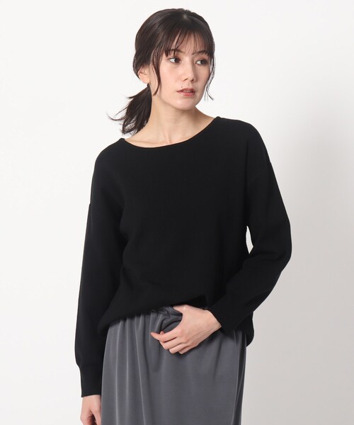 THE SHOP TK (ザ ショップ ティーケー )の「◆総針プルオーバーニット(ニット/セーター・レディース・ライトグレー/ブラック/ダークグリーン/オレンジ/ナチュラル・11/12/13)」の2枚目の写真