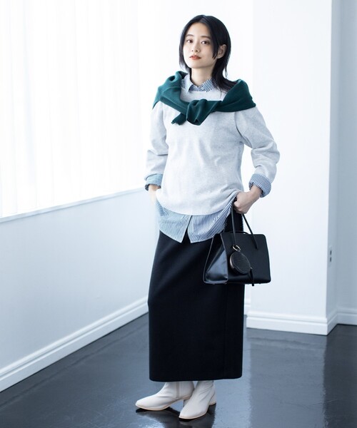 THE SHOP TK (ザ ショップ ティーケー )の「◆総針プルオーバーニット(ニット/セーター・レディース・ライトグレー/ブラック/ダークグリーン/オレンジ/ナチュラル・11/12/13)」の6枚目の写真