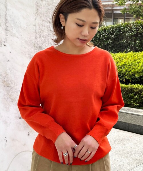 THE SHOP TK (ザ ショップ ティーケー )の「◆総針プルオーバーニット(ニット/セーター・レディース・ライトグレー/ブラック/ダークグリーン/オレンジ/ナチュラル・11/12/13)」の8枚目の写真