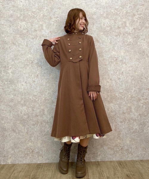 axes femme（アクシーズファム）の「ナポレオンロングコート（ダッフルコート・レディース・カーキ/ブラック/ダークブラウン・MEDIUM）」の3枚目の写真