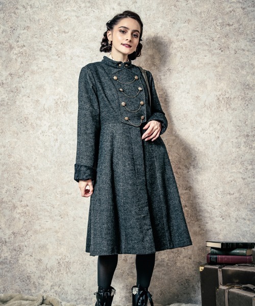 axes femme（アクシーズファム）の「ナポレオンロングコート（ダッフルコート・レディース・カーキ/ブラック/ダークブラウン・MEDIUM）」の2枚目の写真