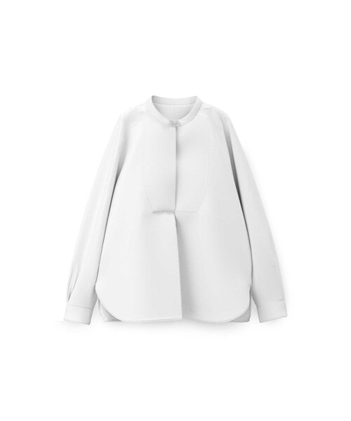 human woman（ヒューマンウーマン）の「◆スタンドカラーシャツ（シャツ/ブラウス・レディース・パープル系その他4/ダークインディゴブルー/ホワイト・SMALL/MEDIUM）」の4枚目の写真