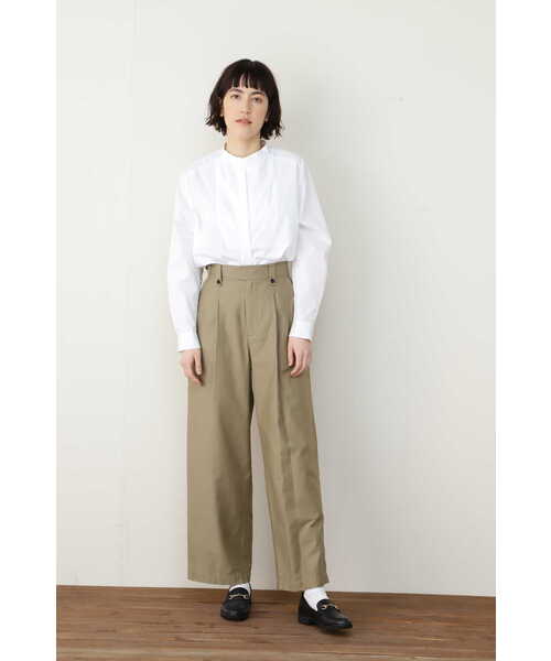 human woman（ヒューマンウーマン）の「◆スタンドカラーシャツ（シャツ/ブラウス・レディース・パープル系その他4/ダークインディゴブルー/ホワイト・SMALL/MEDIUM）」の5枚目の写真