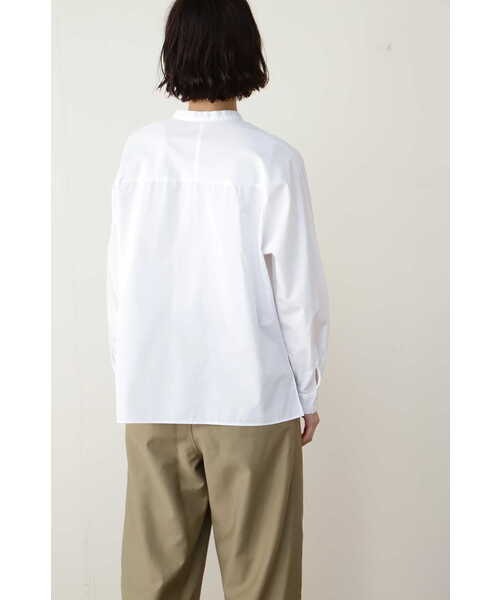 human woman（ヒューマンウーマン）の「◆スタンドカラーシャツ（シャツ/ブラウス・レディース・パープル系その他4/ダークインディゴブルー/ホワイト・SMALL/MEDIUM）」の6枚目の写真