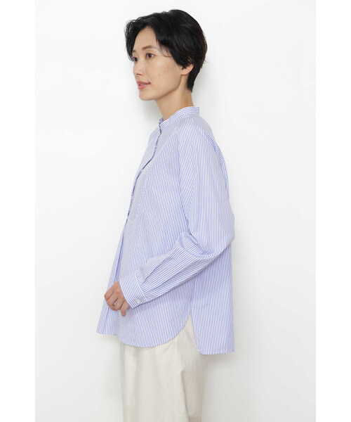 human woman（ヒューマンウーマン）の「◆スタンドカラーシャツ（シャツ/ブラウス・レディース・パープル系その他4/ダークインディゴブルー/ホワイト・SMALL/MEDIUM）」の14枚目の写真