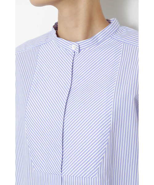 human woman（ヒューマンウーマン）の「◆スタンドカラーシャツ（シャツ/ブラウス・レディース・パープル系その他4/ダークインディゴブルー/ホワイト・SMALL/MEDIUM）」の16枚目の写真