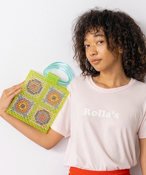 Casselini（キャセリーニ）の「Casselini(キャセリーニ)パターンビーズバッグ（ハンドバッグ・レディース・ブラック/グリーン/ホワイト/クリア・FREE）」の5枚目の写真