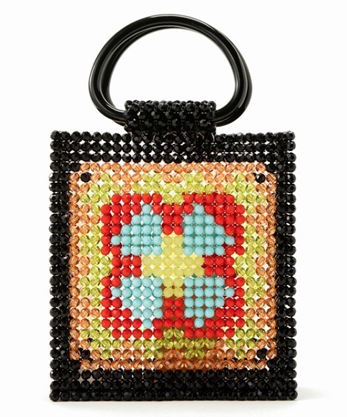 Casselini（キャセリーニ）の「Casselini(キャセリーニ)パターンビーズバッグ（ハンドバッグ・レディース・ブラック/グリーン/ホワイト/クリア・FREE）」の16枚目の写真