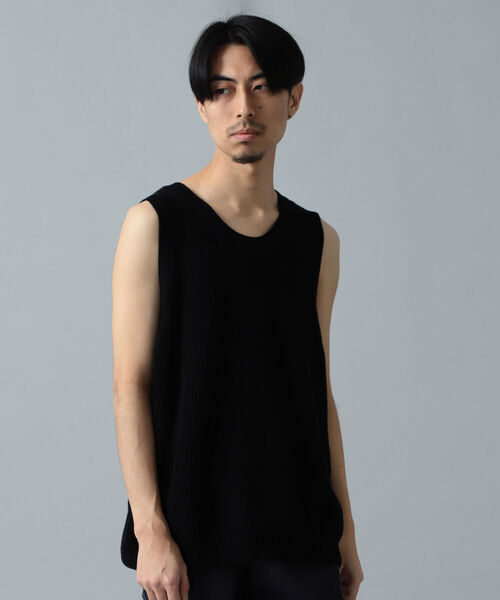 International Gallery BEAMS（インターナショナルギャラリービームス）の「IG / ニット タンクトップ（ニット/セーター・メンズ・ブラック/ホワイト系その他2・MEDIUM）」の2枚目の写真