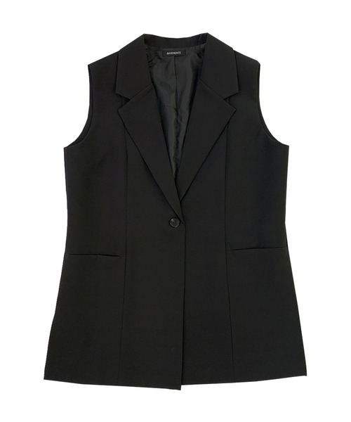 Avvenente(アベネンテ)の「【Avvenente】サイドスリットジレ(テーラードジャケット・レディース・ブラック/オフホワイト/サックスブルー・FREE)」の22枚目の写真