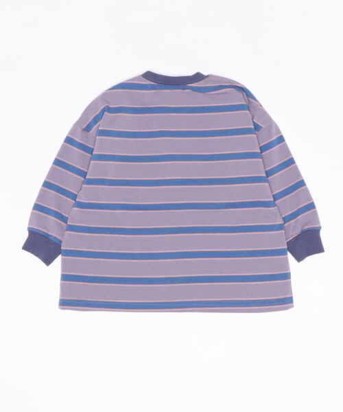 青、パープル系　ボーダー裏毛 X-girl Stages（エックスガールステージス）の「マルチボーダー長袖T