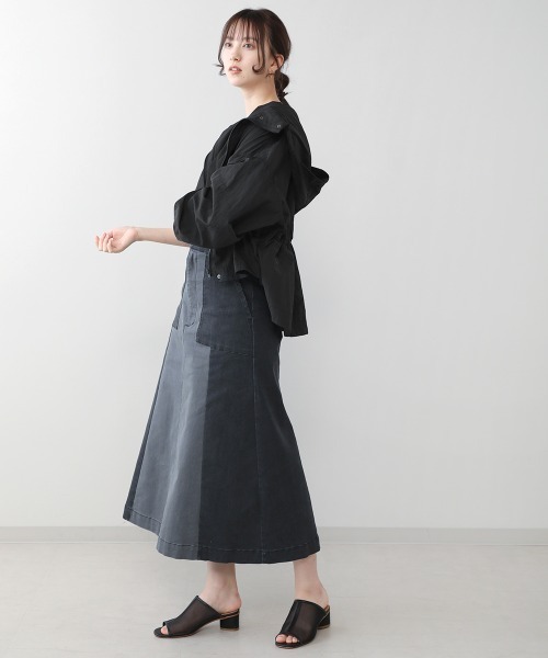 Bou Jeloud（ブージュルード）の「タフタギャザーマウンテンパーカー（マウンテンパーカー・レディース・ブラック/カーキ/アイボリー・38）」の9枚目の写真