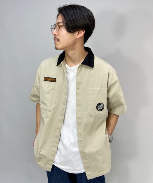 SANTA CRUZ(サンタクルーズ)の「【ムラサキスポーツ別注】SANTACRUZ/サンタクルーズ ビッグシルエットシャツ 502221201(シャツ/ブラウス・メンズ・ベージュ/グリーン/ブラック/レオパード/ブルー・M/XL/L)」の3枚目の写真