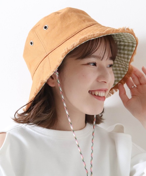 セール】リバーシブルバケットハット(ハット)|cheek(チーク)の セール】リバーシブルバケットハット(ハット)|cheek(チーク)の