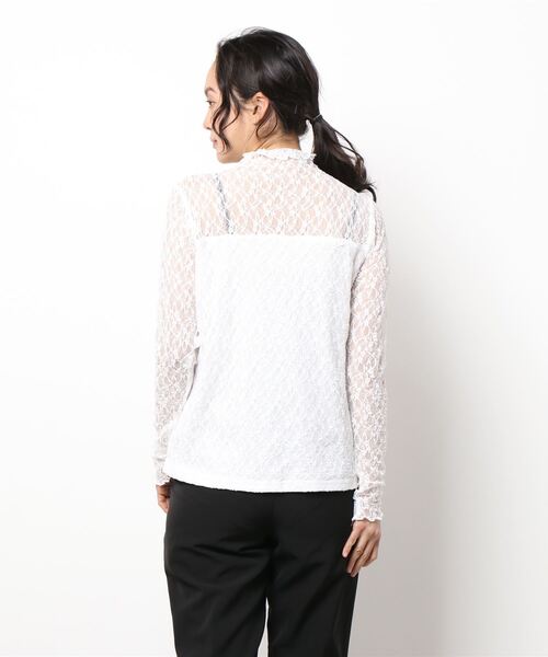 KOBE LETTUCE（コウベレタス）の「前後2wayハイネックレーストップス（その他トップス・レディース・オフホワイト/ブラック・FREE）」の3枚目の写真