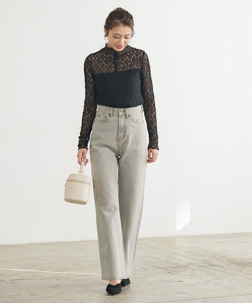 KOBE LETTUCE（コウベレタス）の「前後2wayハイネックレーストップス（その他トップス・レディース・オフホワイト/ブラック・FREE）」の6枚目の写真