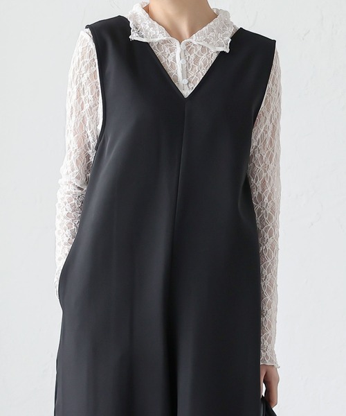 KOBE LETTUCE（コウベレタス）の「前後2wayハイネックレーストップス（その他トップス・レディース・オフホワイト/ブラック・FREE）」の9枚目の写真