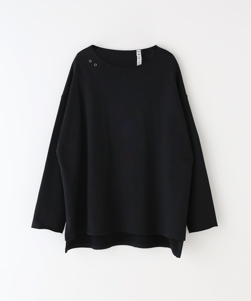 minsobi（ミンソビ）の「ボートネック　カットソー　ユニセックス カットオフBIGスウェット（スウェット・メンズ・ホワイト/ブラック・FREE）」の17枚目の写真