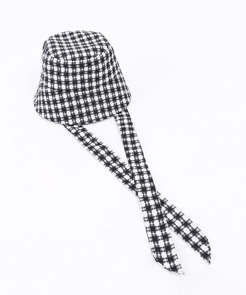 WC（ダブル シー）の「ギンガムストラップハット（ハット・レディース・ブラック/ピンク/グリーン・FREE）」の7枚目の写真