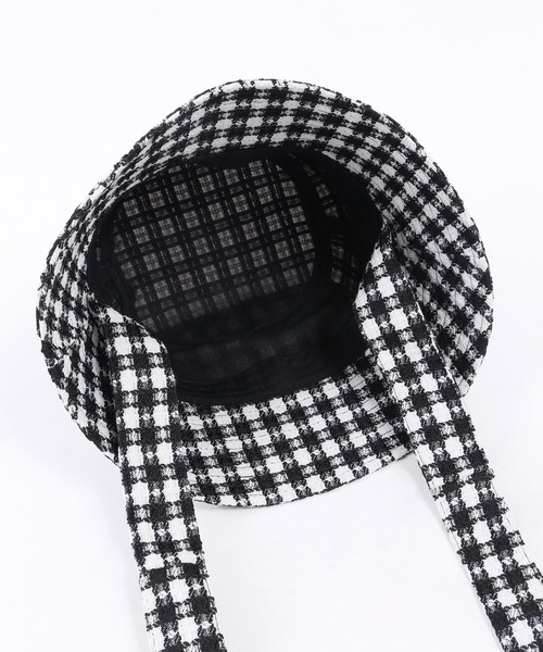 WC（ダブル シー）の「ギンガムストラップハット（ハット・レディース・ブラック/ピンク/グリーン・FREE）」の8枚目の写真