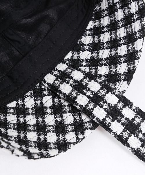 WC（ダブル シー）の「ギンガムストラップハット（ハット・レディース・ブラック/ピンク/グリーン・FREE）」の9枚目の写真