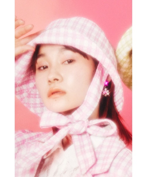 WC（ダブル シー）の「ギンガムストラップハット（ハット・レディース・ブラック/ピンク/グリーン・FREE）」の12枚目の写真