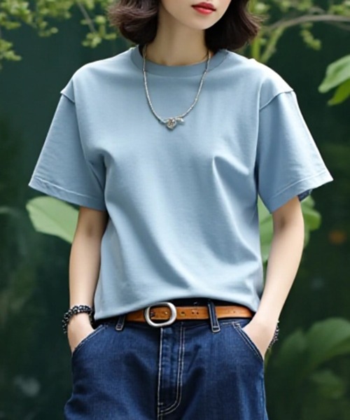 Printstar(プリントスター)の「ブランド累計2億枚以上販売している不動の人気Tシャツ【Printstar】カラバリ豊富で推し活Tにも◎!5.6オンス ヘビーウェイトTシャツ 00085(Tシャツ/カットソー・レディース・パープル/ブラック/ホワイト/グレー/イエロー/ライトイエロー/ネイビー/オレンジ/オリーブ/ブルー/チャコールグレー/ライトブルー/バーガンディー/グリーン/ライトグリーン/ピンク/レッド/ライトピンク/インディゴブルー/ミント/ダークパープル/ダークベージュ/パープル系その他2/ライトベージュ/スモークピンク/オフホワイト/グレイッシュブルー/スモーキーグリーン系/ブルー系その他・XL/M/S/L)」の18枚目の写真