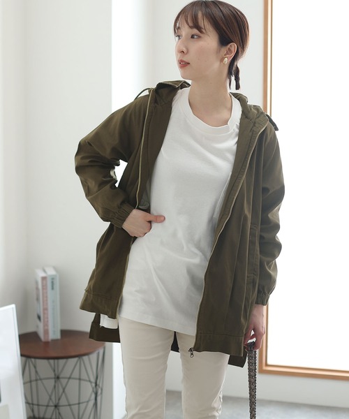 ElegChic(エレグシック)の「裾 タック フード ジャケット (ブルゾン・レディース・ブラック/ベージュ/カーキ・3L/L/XL/M/4L)」の12枚目の写真