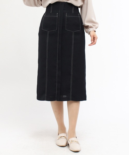 TRUDEA（トルディア）の「ステッチ遣いタイトスカート（スカート・レディース・ベージュ/ネイビー/ブルー・MEDIUM/SMALL/LARGE）」の13枚目の写真