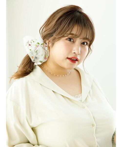 SLURR(スラ―)の「フラワー刺繍シュシュ(シュシュ・レディース・ピンク/アイボリー・FREE)」の11枚目の写真