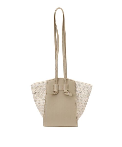 MERCURYDUO(マーキュリーデュオ)の「フェイクレザー切替ペーパーバッグ(トートバッグ・レディース・ブラック/ベージュ・FREE)」の4枚目の写真