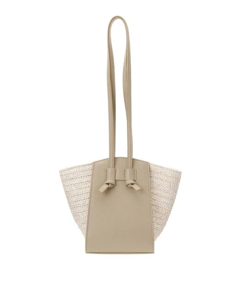 MERCURYDUO(マーキュリーデュオ)の「フェイクレザー切替ペーパーバッグ(トートバッグ・レディース・ブラック/ベージュ・FREE)」の6枚目の写真