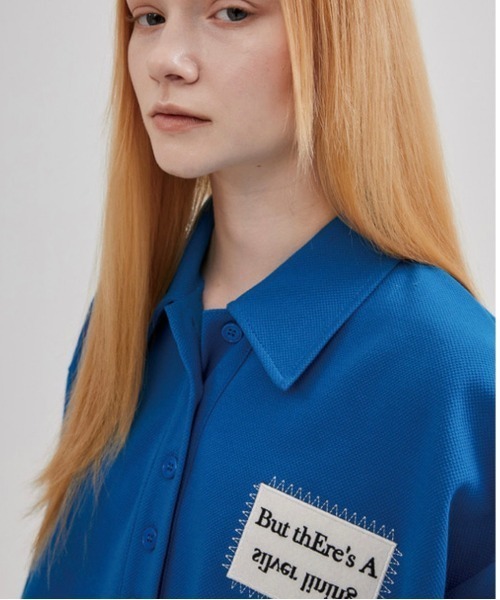 ESC STUDIO（イーエスシースタジオ）の「【ESC STUDIO/イーエスシースタジオ】patch polo mtm/パッチ ポロシャツ スウェット オーバーサイズ（ポロシャツ・メンズ・ブラック/ブルー/ホワイト・ONE SIZE）」の19枚目の写真