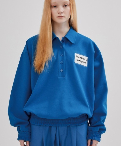 ESC STUDIO（イーエスシースタジオ）の「【ESC STUDIO/イーエスシースタジオ】patch polo mtm/パッチ ポロシャツ スウェット オーバーサイズ（ポロシャツ・メンズ・ブラック/ブルー/ホワイト・ONE SIZE）」の22枚目の写真