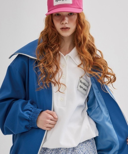 ESC STUDIO（イーエスシースタジオ）の「【ESC STUDIO/イーエスシースタジオ】patch polo mtm/パッチ ポロシャツ スウェット オーバーサイズ（ポロシャツ・メンズ・ブラック/ブルー/ホワイト・ONE SIZE）」の4枚目の写真