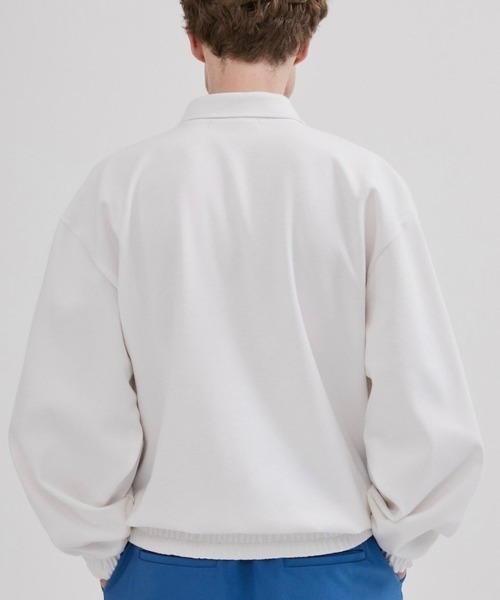 ESC STUDIO（イーエスシースタジオ）の「【ESC STUDIO/イーエスシースタジオ】patch polo mtm/パッチ ポロシャツ スウェット オーバーサイズ（ポロシャツ・メンズ・ブラック/ブルー/ホワイト・ONE SIZE）」の8枚目の写真