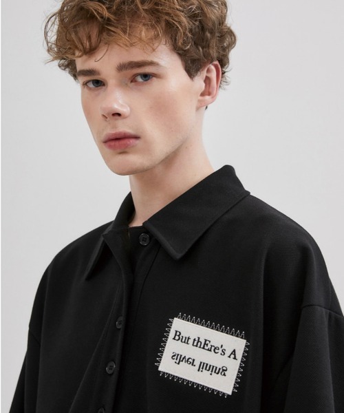 ESC STUDIO（イーエスシースタジオ）の「【ESC STUDIO/イーエスシースタジオ】patch polo mtm/パッチ ポロシャツ スウェット オーバーサイズ（ポロシャツ・メンズ・ブラック/ブルー/ホワイト・ONE SIZE）」の13枚目の写真