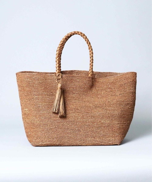 MAISON N.H PARIS（メゾンエヌアッシュパリ）の「【 MAISON N.H PARIS / メゾンエヌアッシュパリ 】 ROSE MARIE GRAND-Tote Bag（かごバッグ・レディース・ブラック/ナチュラル/ブラウン・FREE）」の3枚目の写真