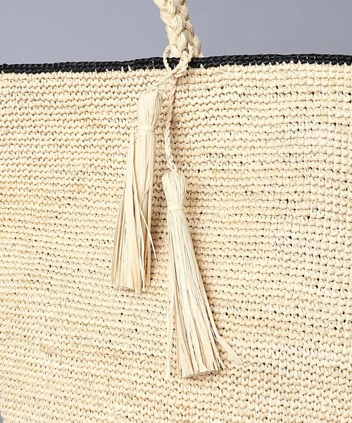 MAISON N.H PARIS（メゾンエヌアッシュパリ）の「【 MAISON N.H PARIS / メゾンエヌアッシュパリ 】 ROSE MARIE GRAND-Tote Bag（かごバッグ・レディース・ブラック/ナチュラル/ブラウン・FREE）」の9枚目の写真