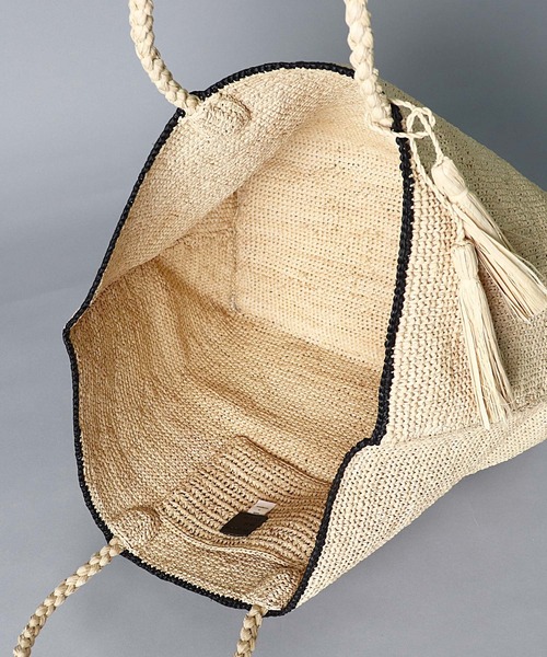 MAISON N.H PARIS（メゾンエヌアッシュパリ）の「【 MAISON N.H PARIS / メゾンエヌアッシュパリ 】 ROSE MARIE GRAND-Tote Bag（かごバッグ・レディース・ブラック/ナチュラル/ブラウン・FREE）」の12枚目の写真