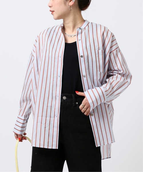 JOINT WORKS(ジョイントワークス)の「J-C.Siストライプシャツ(シャツ/ブラウス・レディース・ブルー/グリーン/レンガ・FREE)」の4枚目の写真