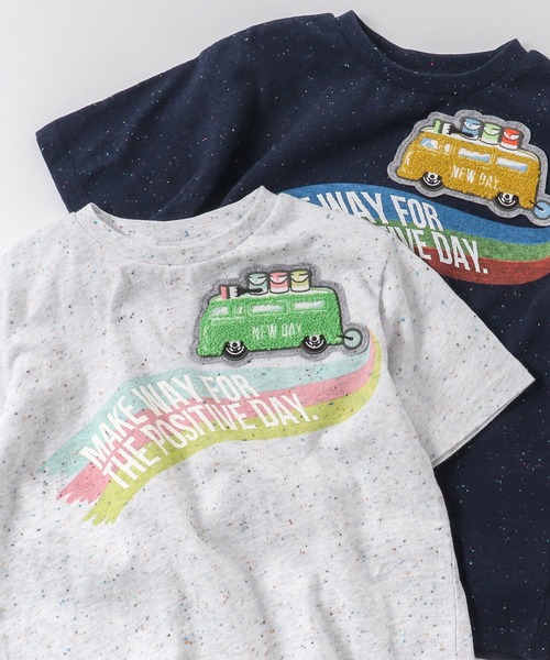 BREEZE(ブリーズ)の「ペイントカーワッペンTシャツ(Tシャツ/カットソー・キッズ・グレー/ネイビー・120/90/80/140/130/100/110)」の2枚目の写真