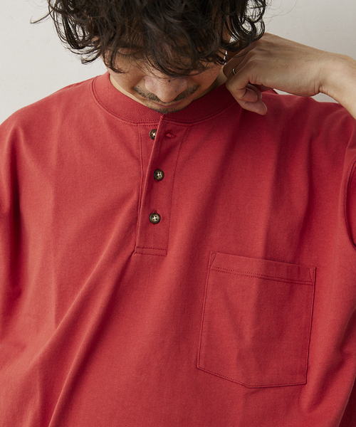 JOURNAL STANDARD relume(ジャーナルスタンダード レリューム)の「OE ヘンリーネック 半袖Tシャツ(Tシャツ/カットソー・メンズ・ホワイト/サックスブルー/イエロー/グリーン/レンガ・MEDIUM/LARGE)」の12枚目の写真