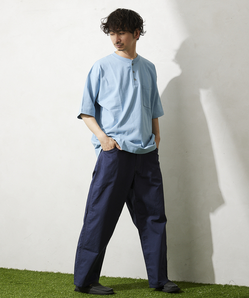 JOURNAL STANDARD relume(ジャーナルスタンダード レリューム)の「OE ヘンリーネック 半袖Tシャツ(Tシャツ/カットソー・メンズ・ホワイト/サックスブルー/イエロー/グリーン/レンガ・MEDIUM/LARGE)」の14枚目の写真